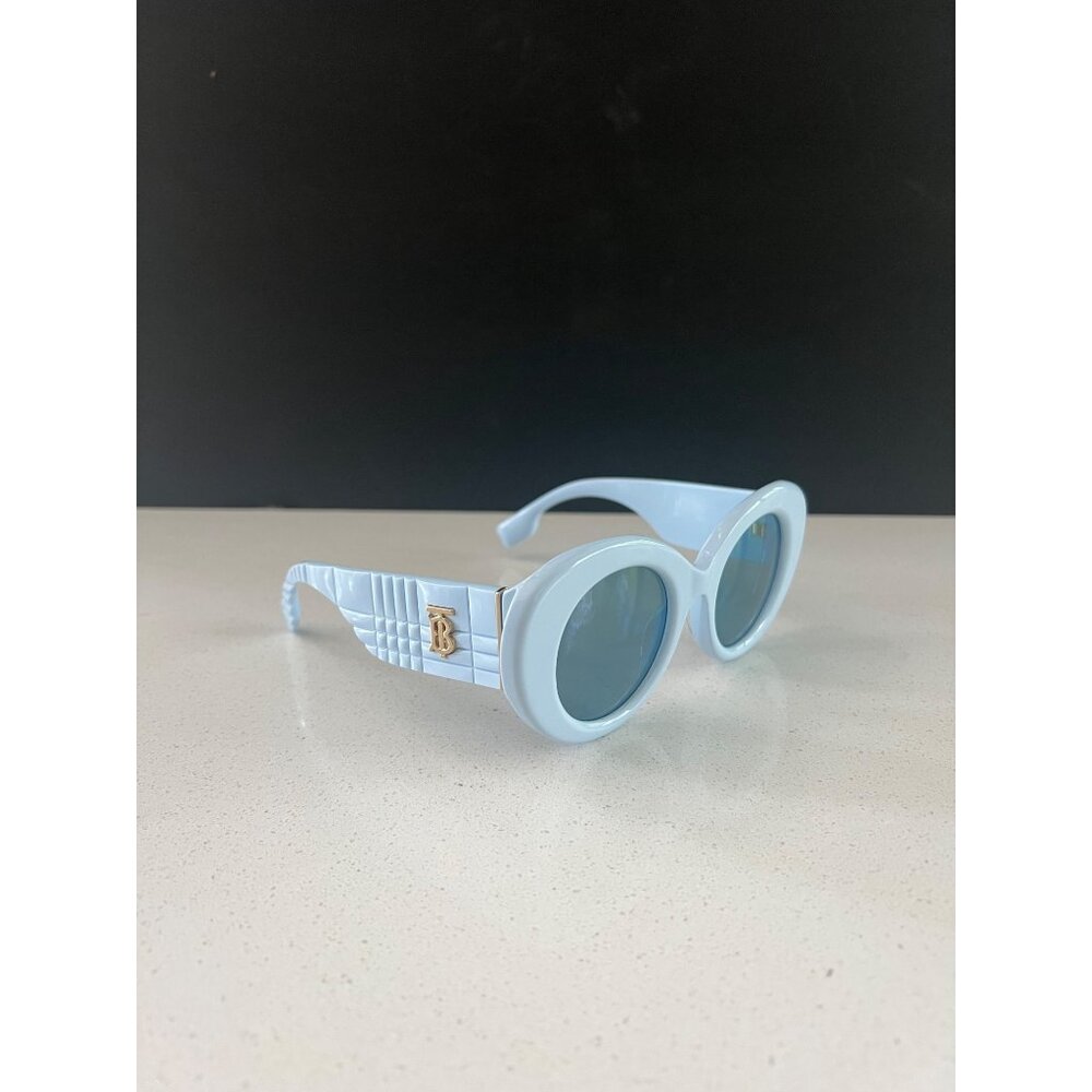 BURBERRY B 4390-F blue round statement sunglasses NEW - Picture 3 of 10